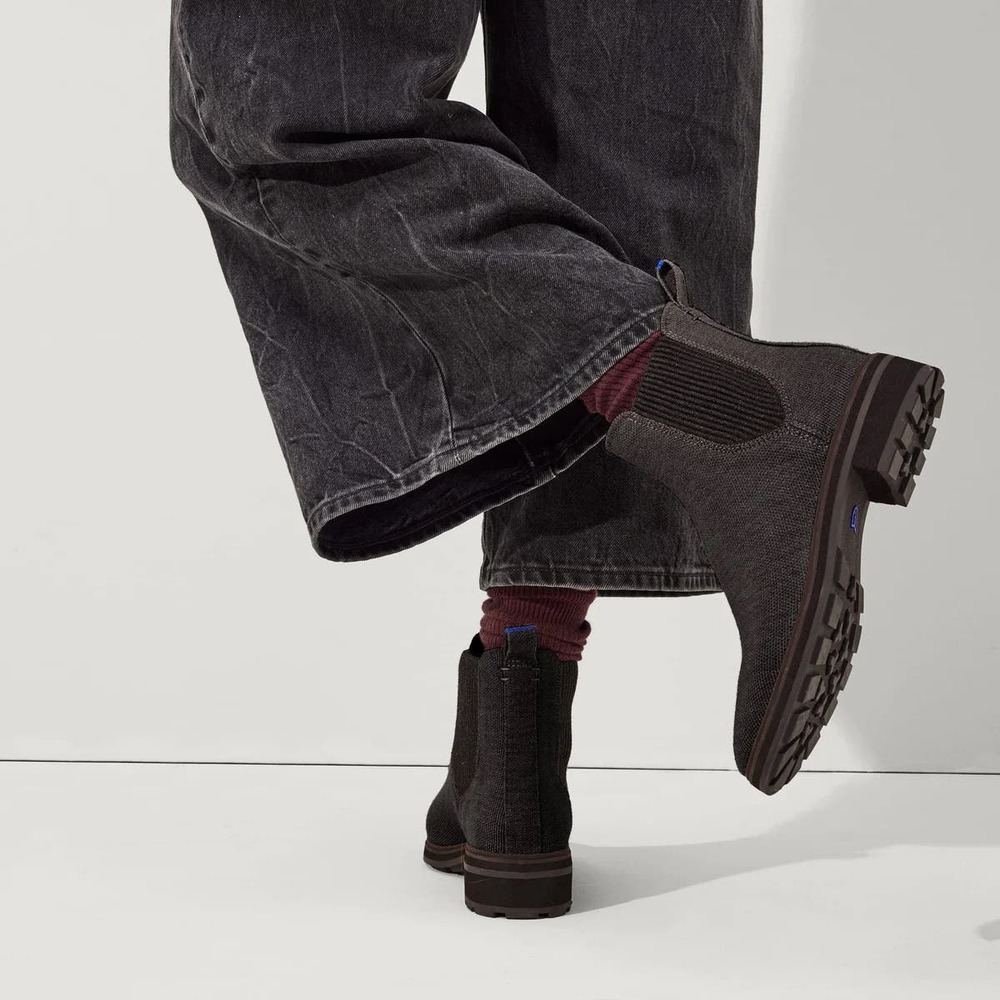 Rothy’s The Lug Boot Wool Waterproof in Onyx